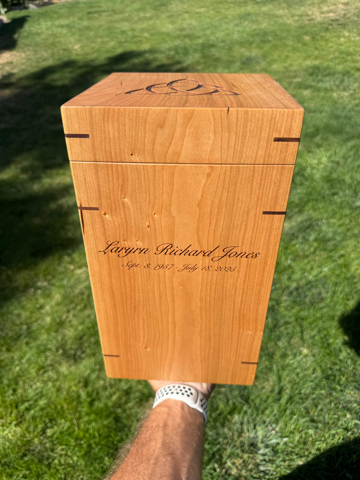 Custom Hardwood Urn (please contact to order, pricing starts at $295)