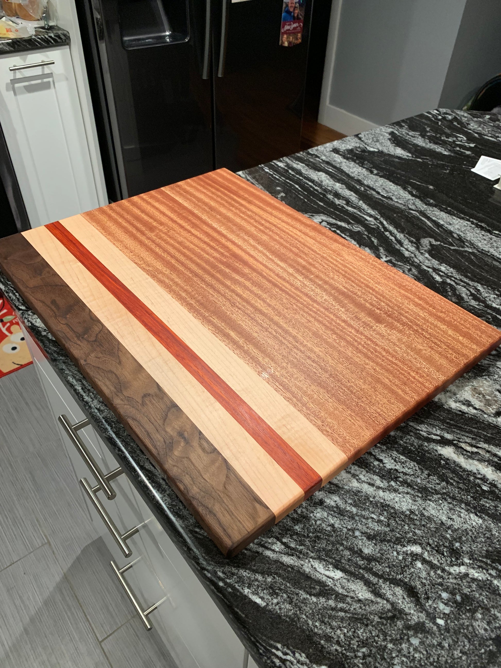 *Made to order* Multi colored Edge grain butcher block cutting board —  Moxie Woodworks